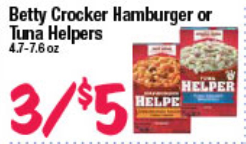 Betty Crocker Hamburger or Tuna Helpers
