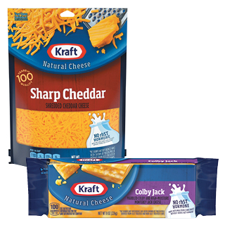 Kraft Shredded or Chunk Cheeses Kraft Shredded or Chunk Cheeses